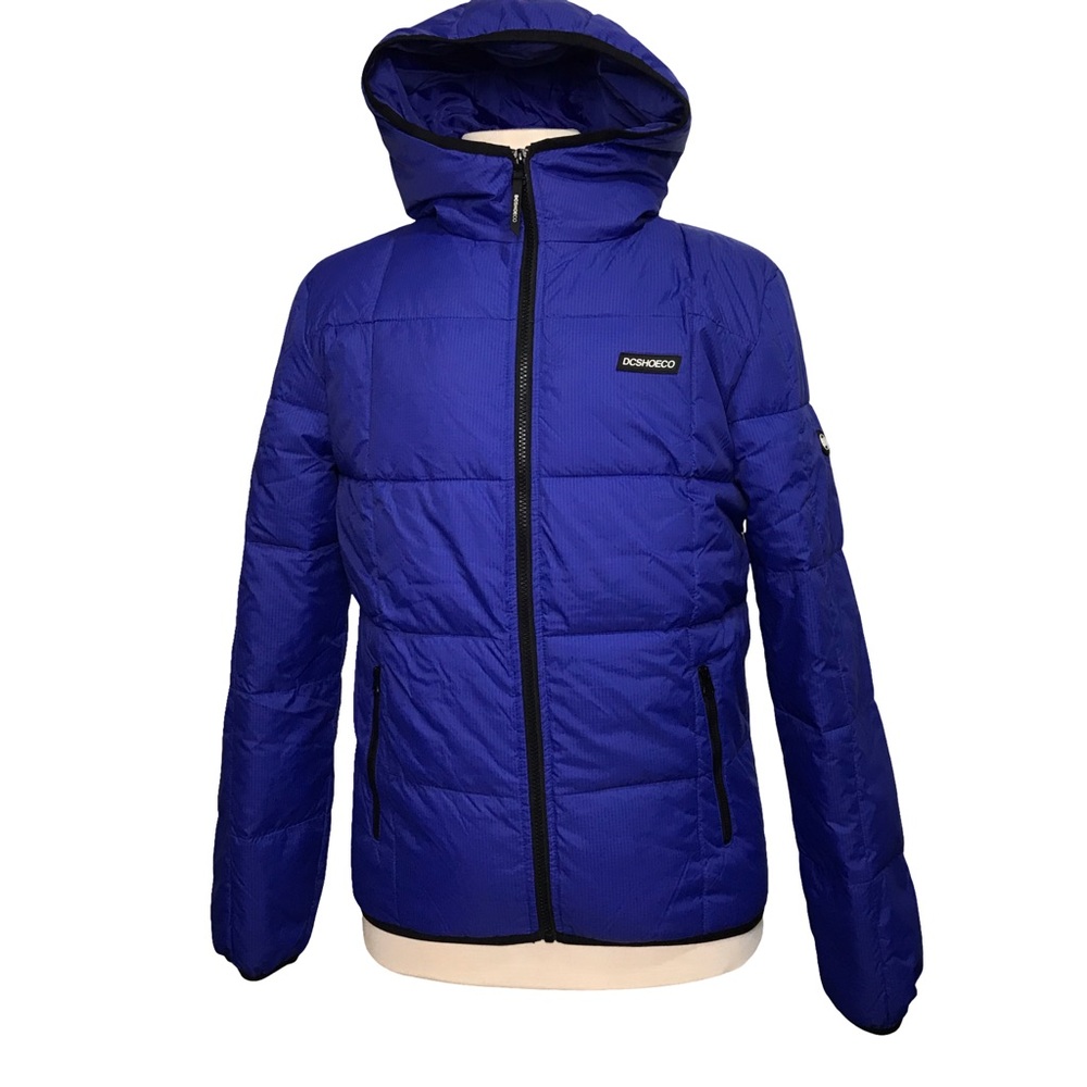 DC Square Up Puffer 2 Jacket Men’s Size XS Color Purple Blue Zipper Up Hoodie